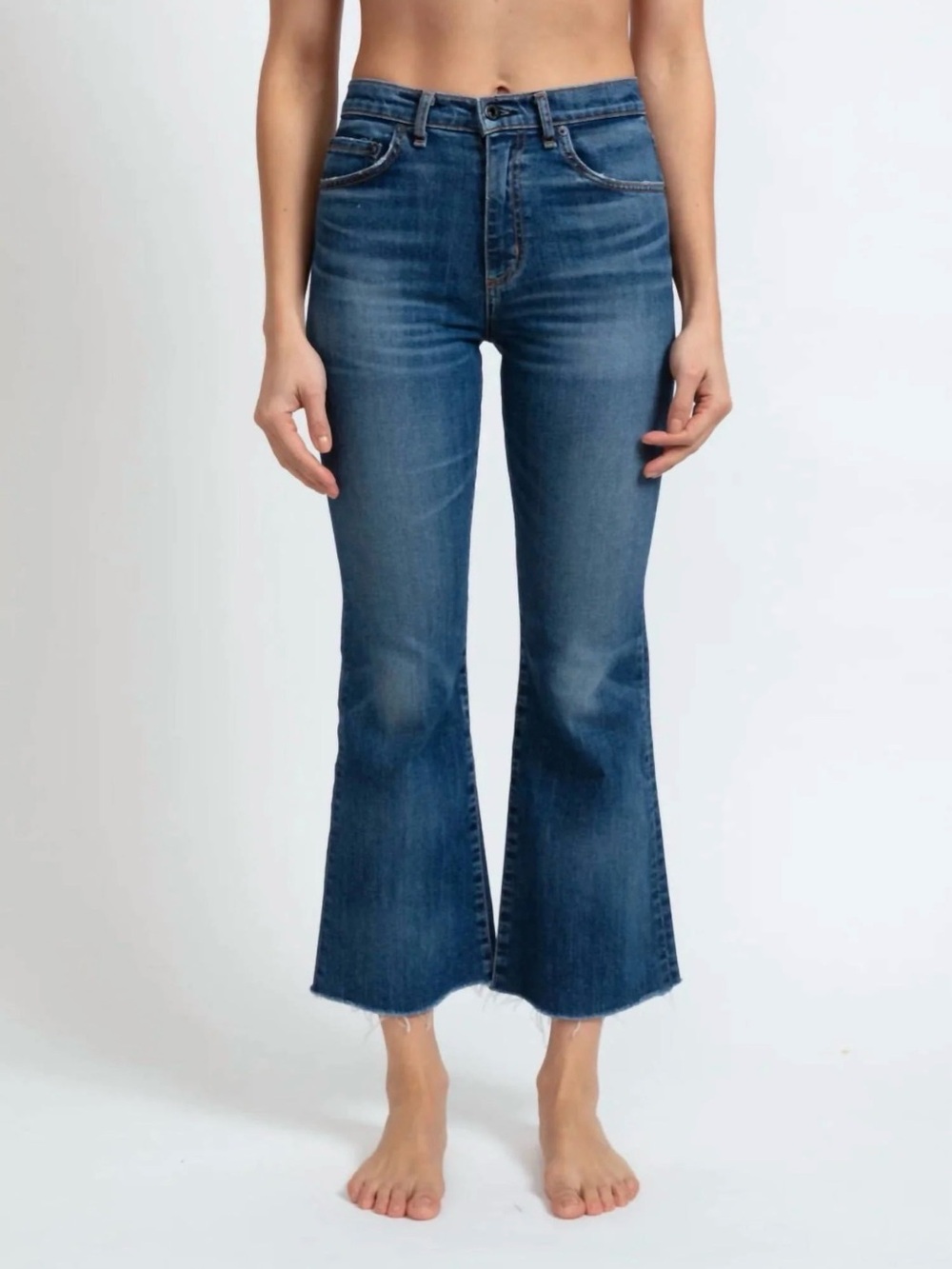 Askk NY GEEK AUBREN Coupe 310 Flare Frayed Hem High Waisted Jeans 29